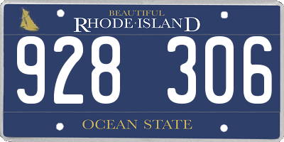 RI license plate 928306