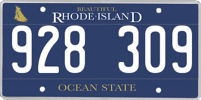 RI license plate 928309