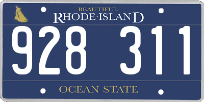 RI license plate 928311