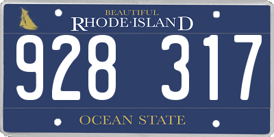 RI license plate 928317