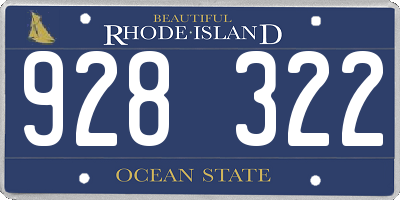 RI license plate 928322