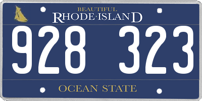 RI license plate 928323