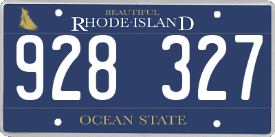 RI license plate 928327