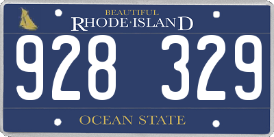 RI license plate 928329