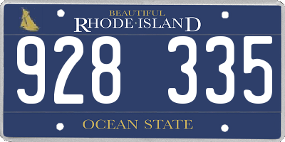 RI license plate 928335