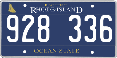RI license plate 928336