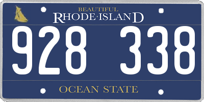 RI license plate 928338