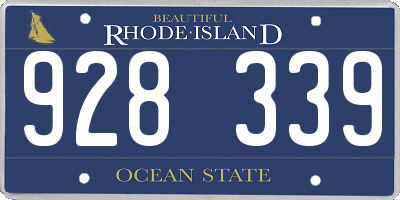 RI license plate 928339