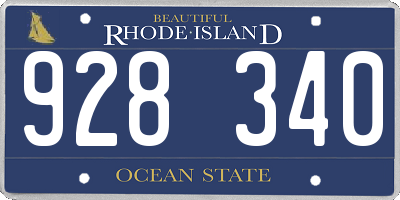 RI license plate 928340