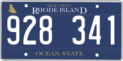 RI license plate 928341