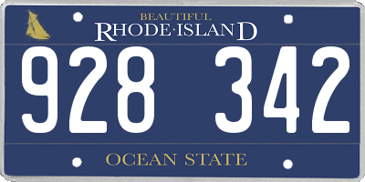 RI license plate 928342