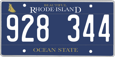 RI license plate 928344