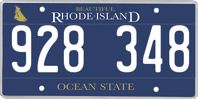 RI license plate 928348