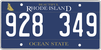 RI license plate 928349