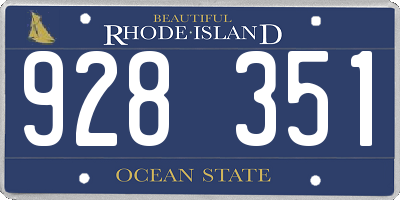 RI license plate 928351