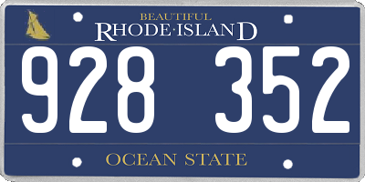 RI license plate 928352