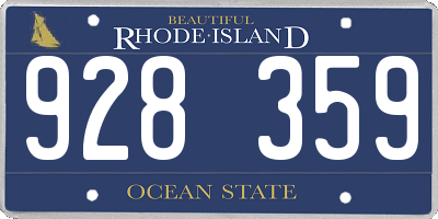 RI license plate 928359