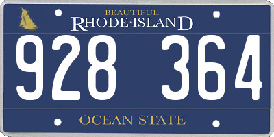 RI license plate 928364