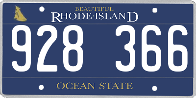 RI license plate 928366