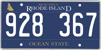 RI license plate 928367