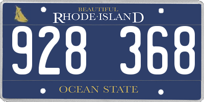 RI license plate 928368