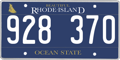 RI license plate 928370