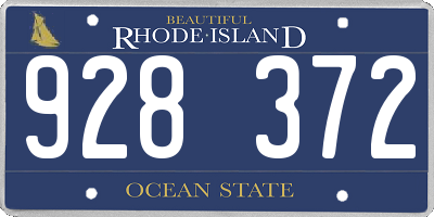 RI license plate 928372
