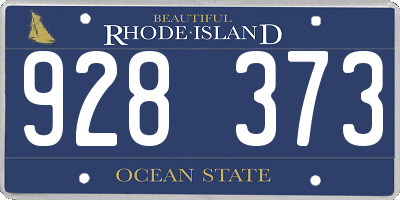 RI license plate 928373