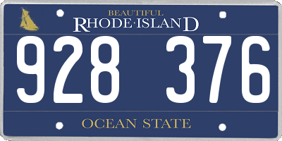 RI license plate 928376
