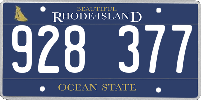 RI license plate 928377