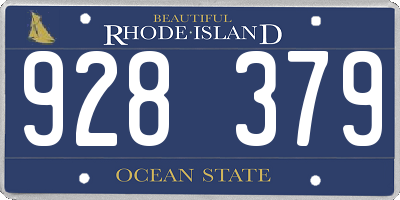 RI license plate 928379