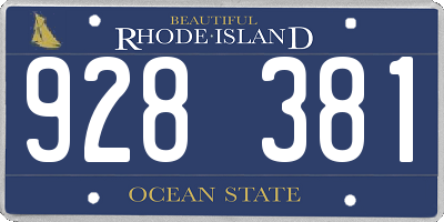 RI license plate 928381