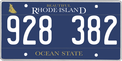 RI license plate 928382