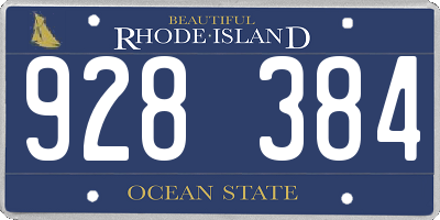 RI license plate 928384