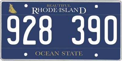 RI license plate 928390