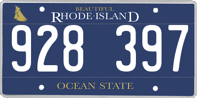 RI license plate 928397