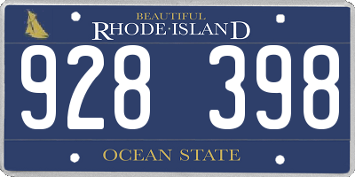 RI license plate 928398