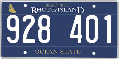 RI license plate 928401