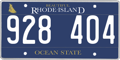 RI license plate 928404