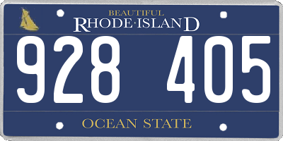 RI license plate 928405