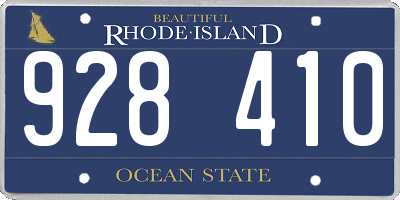 RI license plate 928410