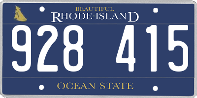 RI license plate 928415