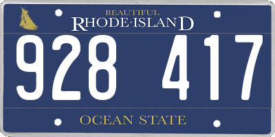 RI license plate 928417