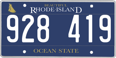 RI license plate 928419