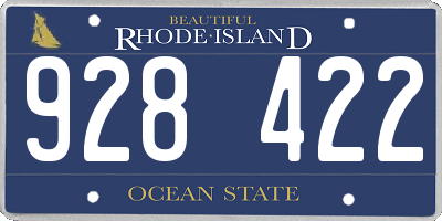 RI license plate 928422