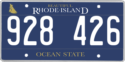 RI license plate 928426