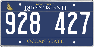 RI license plate 928427