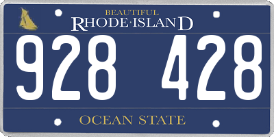RI license plate 928428