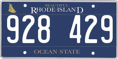 RI license plate 928429