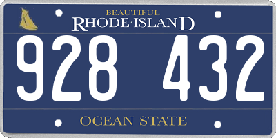 RI license plate 928432